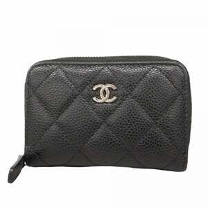 CHANEL Authentic Black Caviar Leather Wallet
